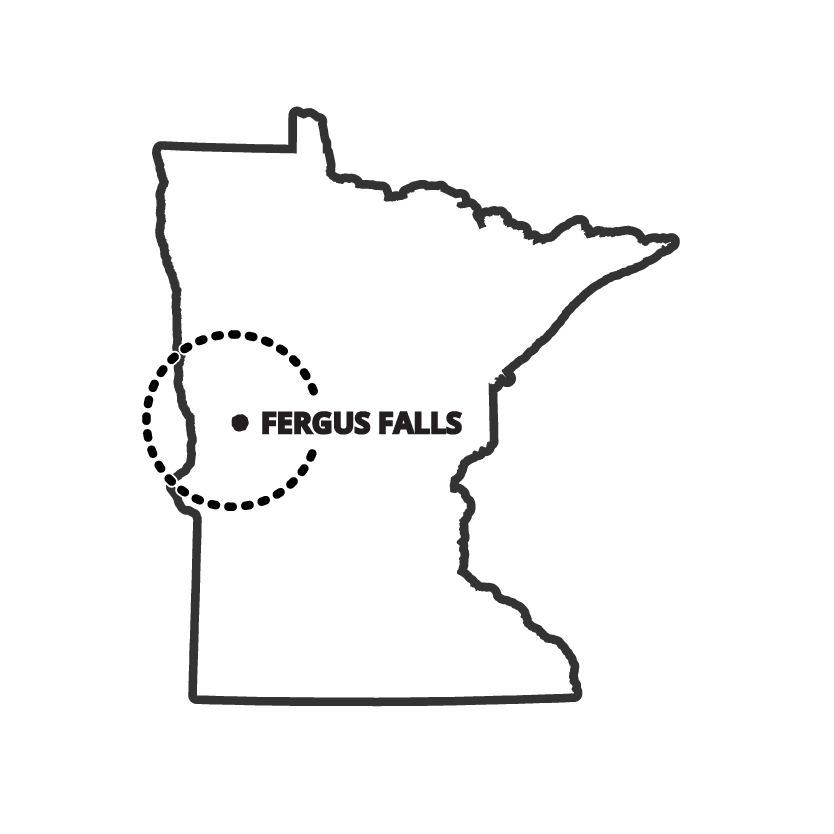 Service Area Map for Pro Floor & Tile of Fergus Falls, MN in Central Minnesota